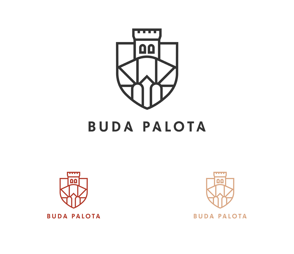 Buda Paloto logo in three colors